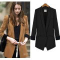 Style coréen Medium Length Ladies Chiffon Bureau Blazer Suit Coat